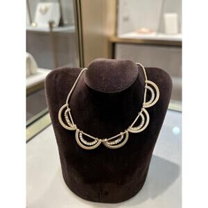 DESIGNER INSPIRED FASHION GOLD TONE CRYSTAL NECKLACE